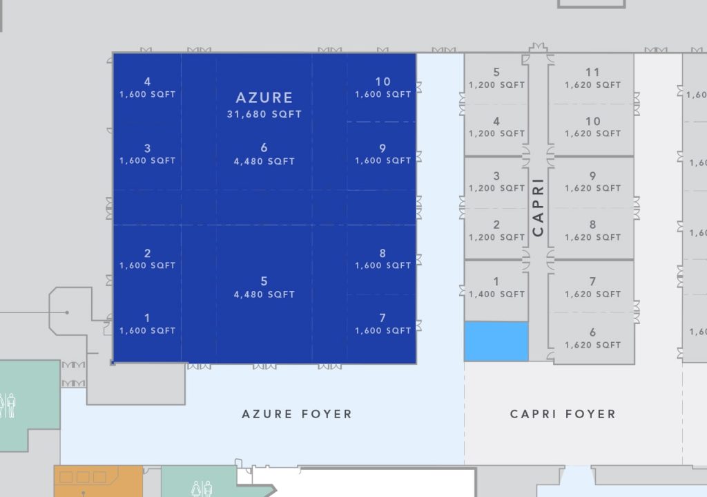 floor plan of the azure ball room