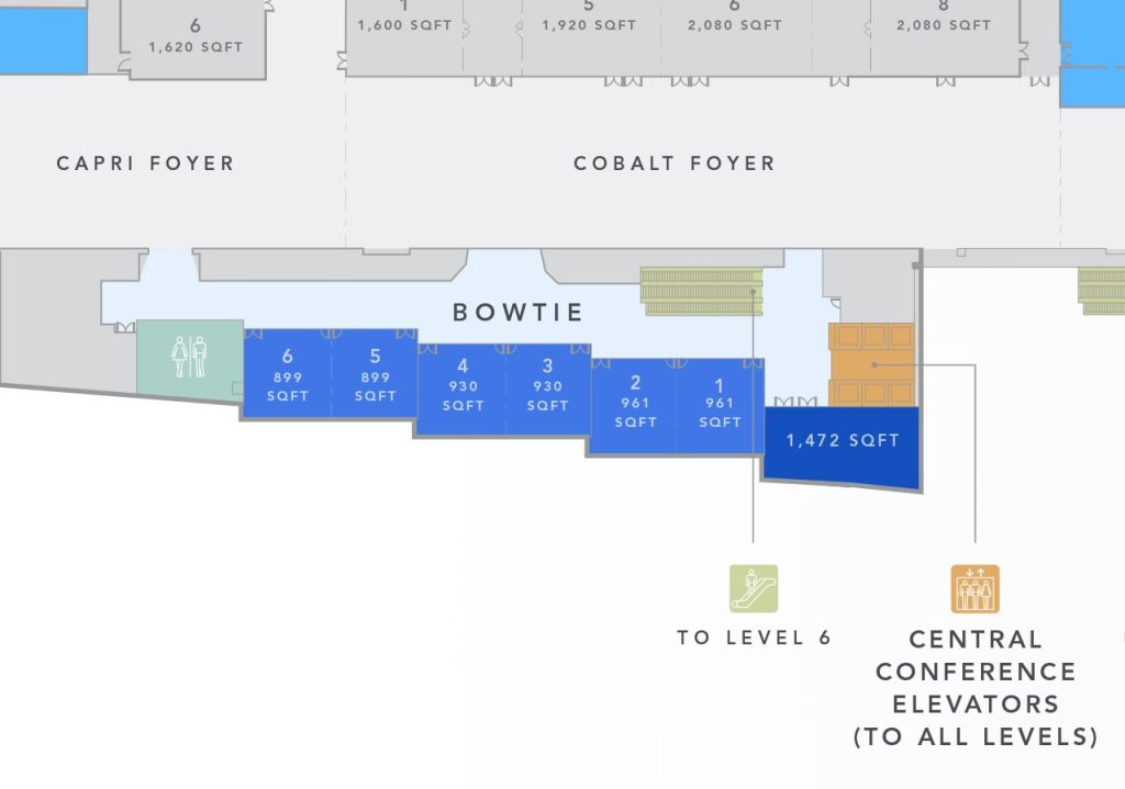 floor plan of the bowties meeting rooms