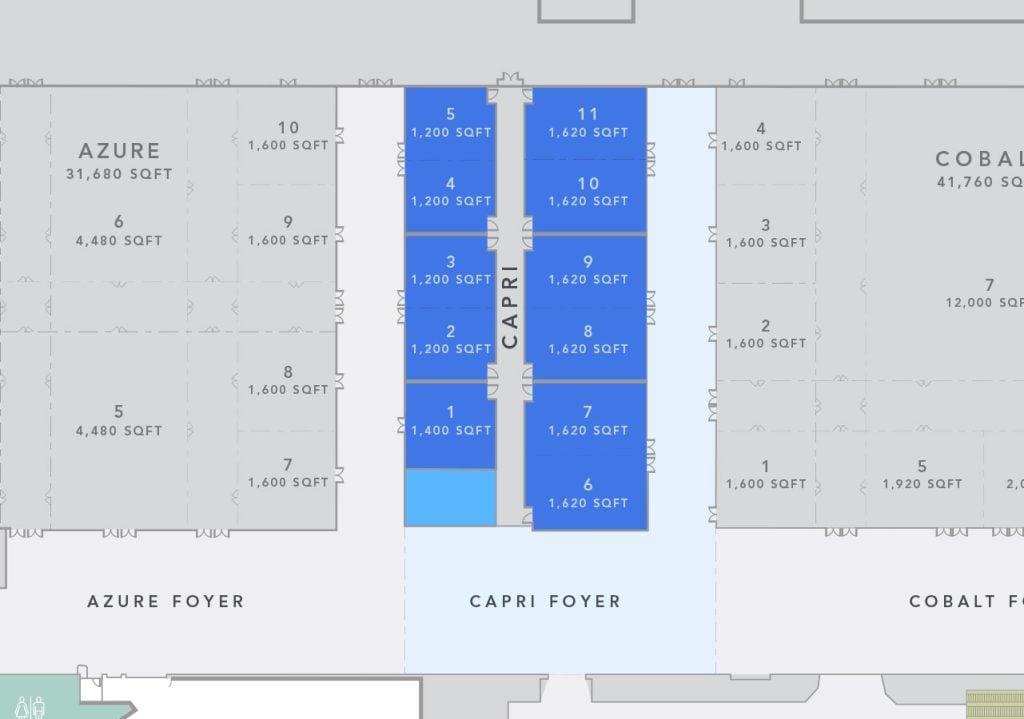 floor plan of the capri meeting rooms