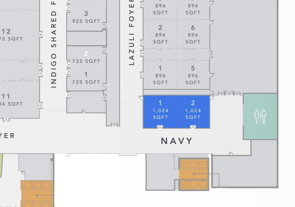floor plan of the navy meeting rooms