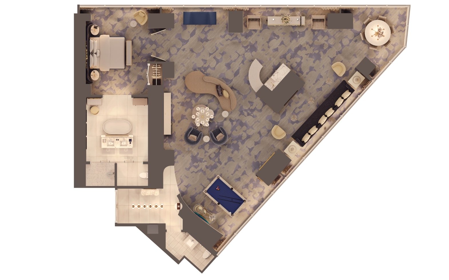 Floorplan of a Fontainebleau Las Vegas Grand Panorama Suite