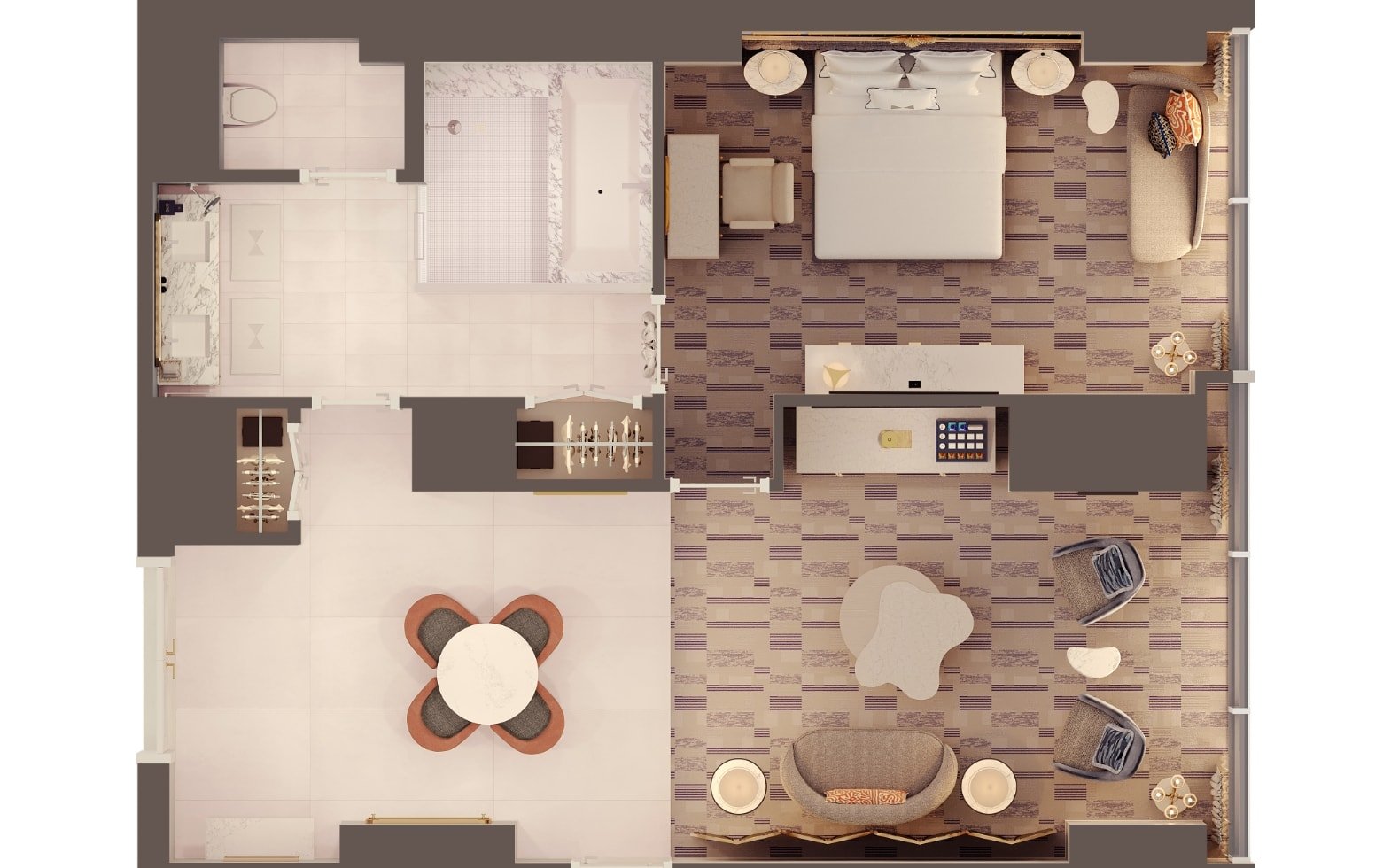 Floorplan of a Fontainebleau Las Vegas Junior Suite