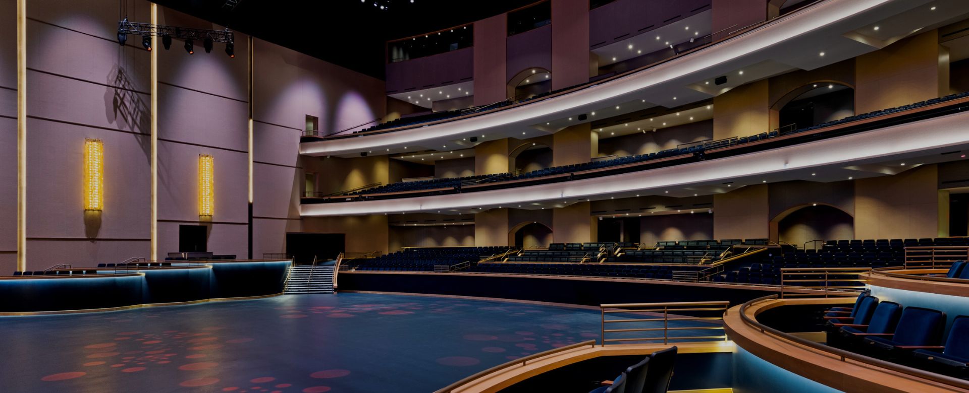 3 story theater interior seating with stage