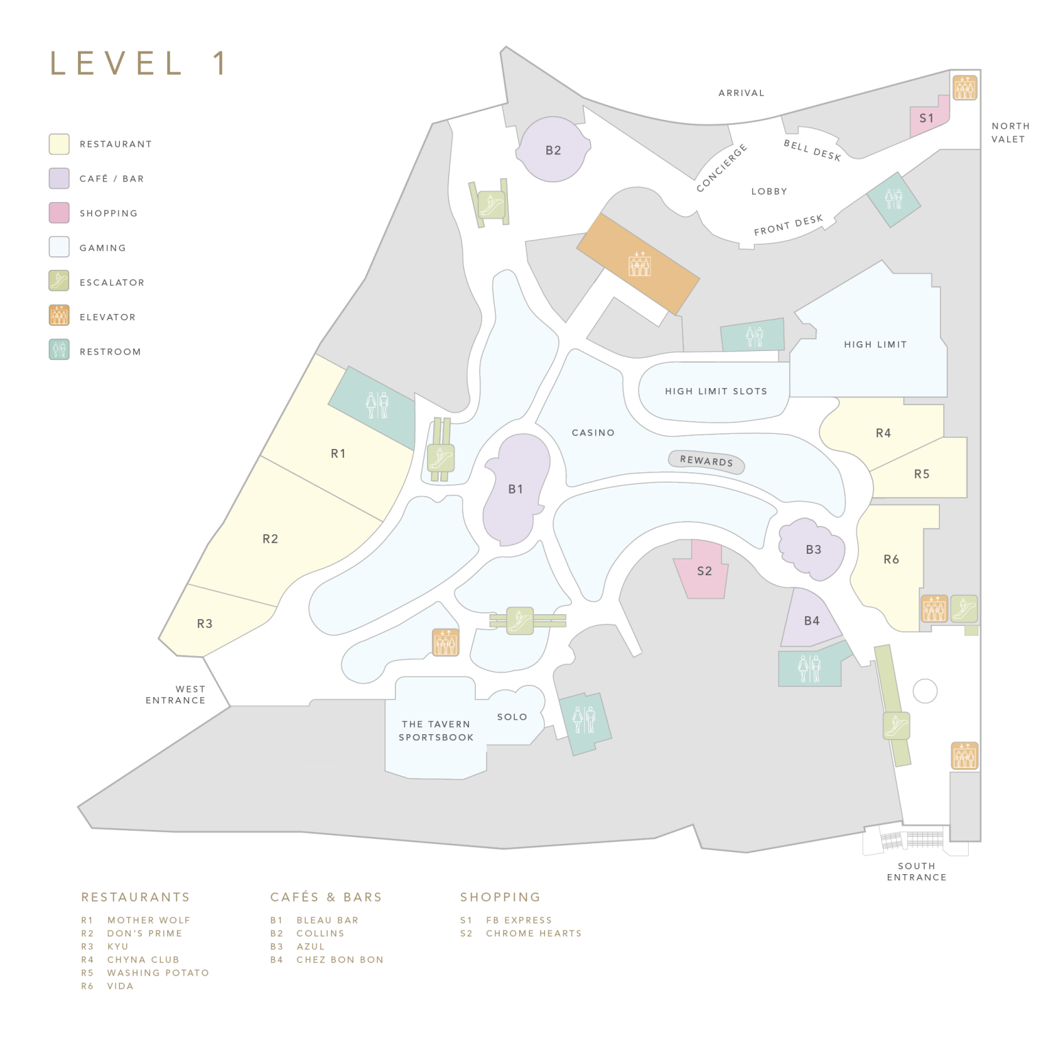 Resort Map - Fontainebleau Las Vegas