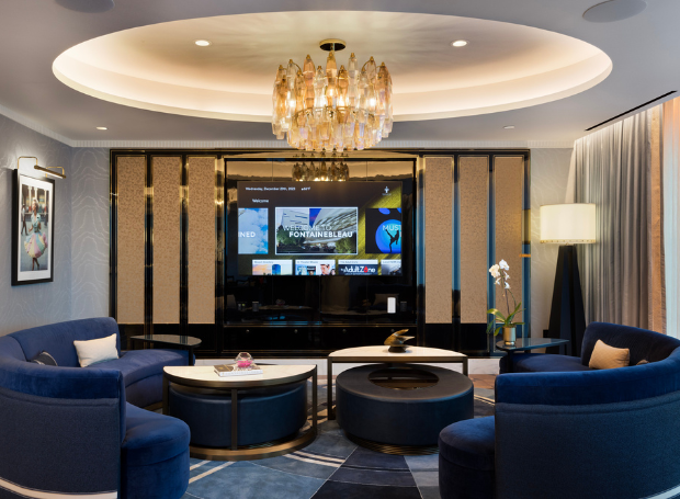 Entertainment area with television