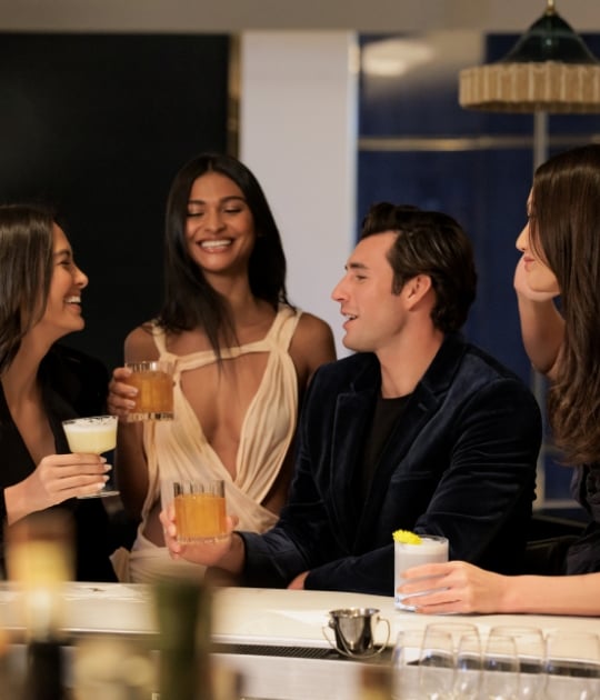 People drinking at a bar