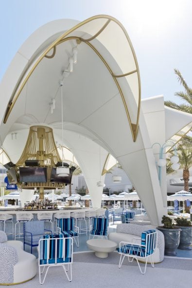 Outdoor bar and pool area