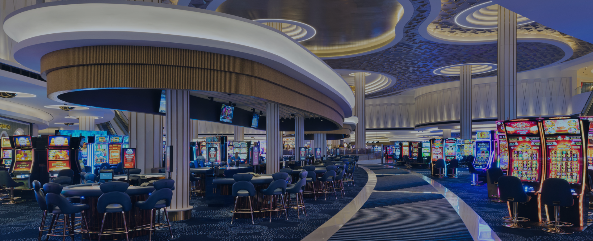 Casino floor with machines and tables