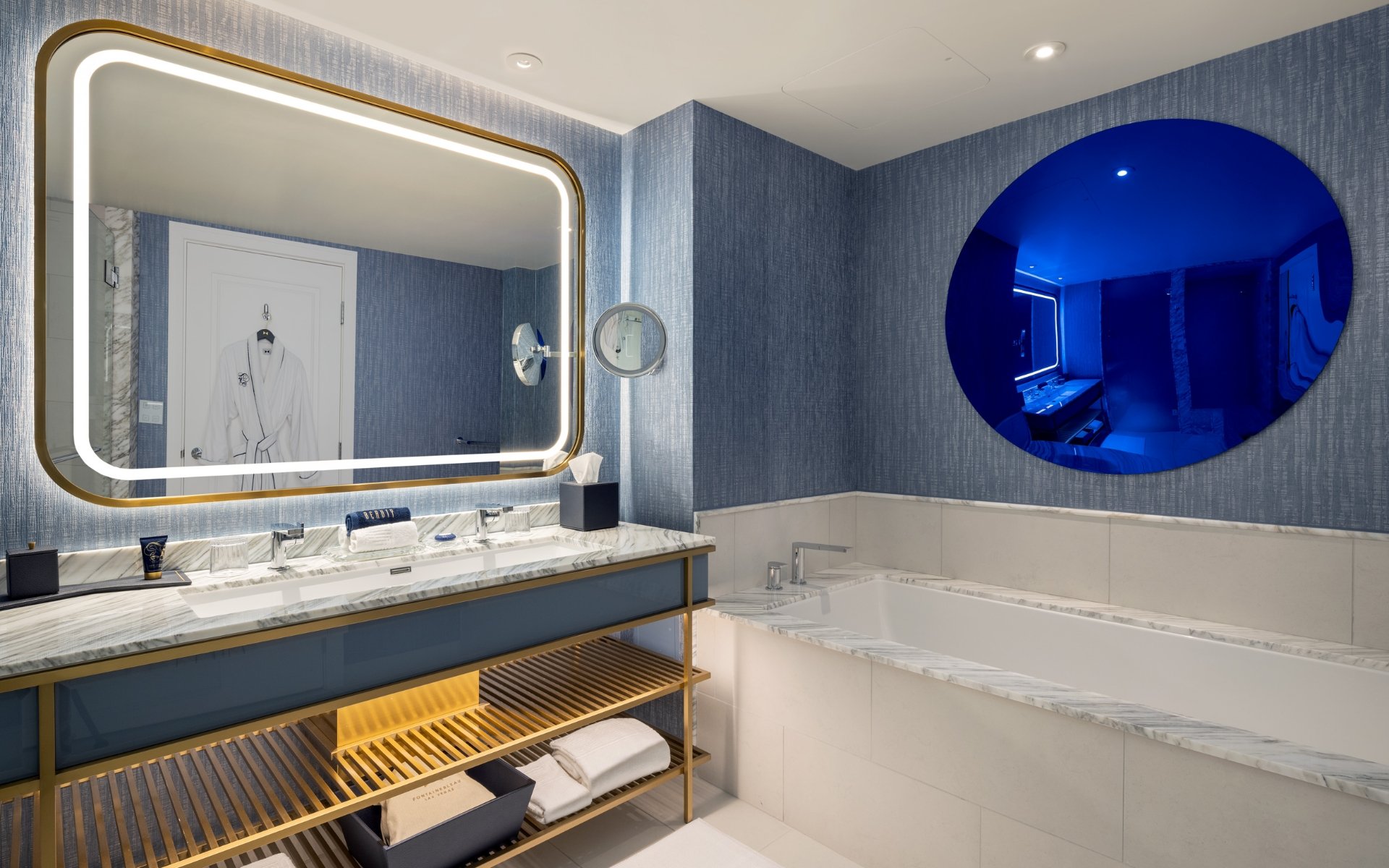 Bathroom vanity and tub