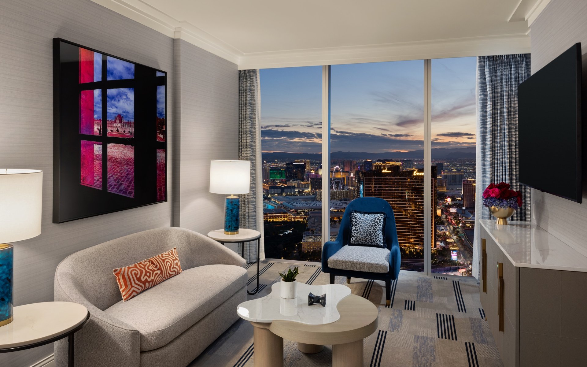 Seating areas and art