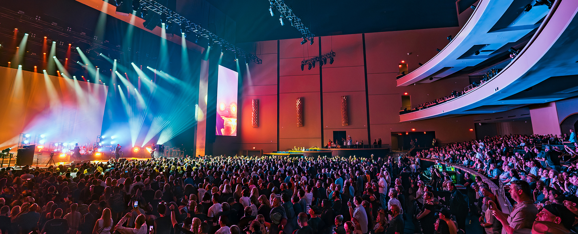 Band playing in front of crowd