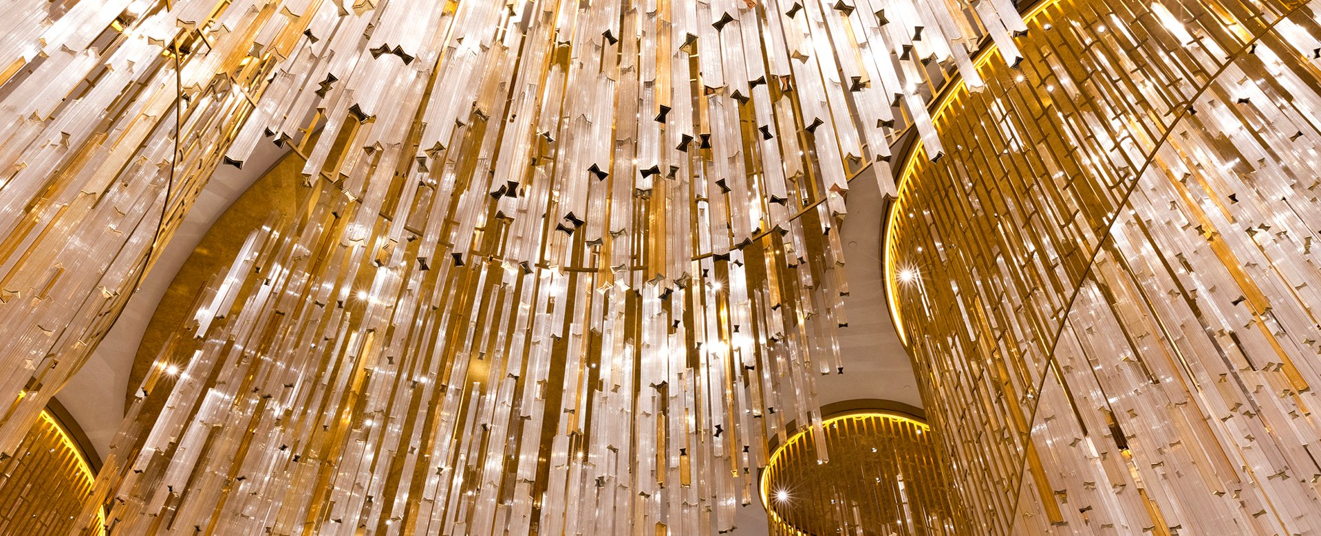 Bowtie chandelier details at the Bleau Bar