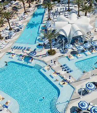 Overhead of Oasis Pool deck and Bleau Isle