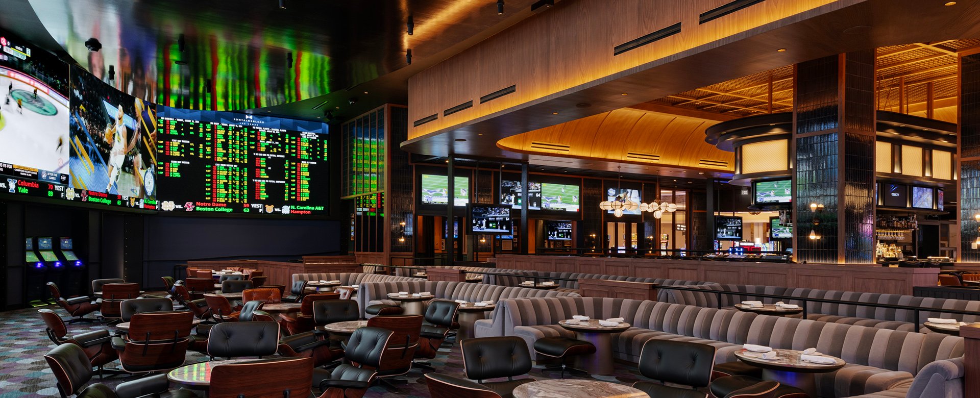 Sportsbook seating area in The Tavern