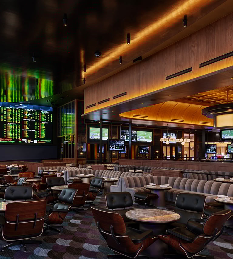 Sportsbook seating area in The Tavern