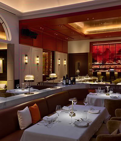 Dining and bar space in Chyna Club restaurant