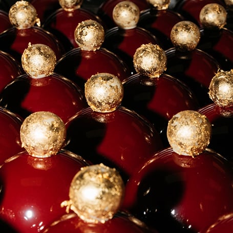 Chocolate in the style of glass ornaments