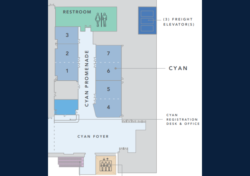 Cyan conference room map detail