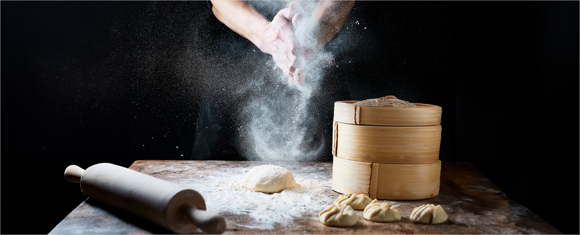 Dumplings being made