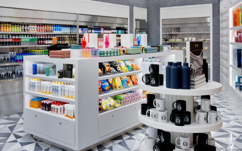FB Express retail convenience shop for quick travel items including snacks sunscreen water bottle mugs drinks and more
