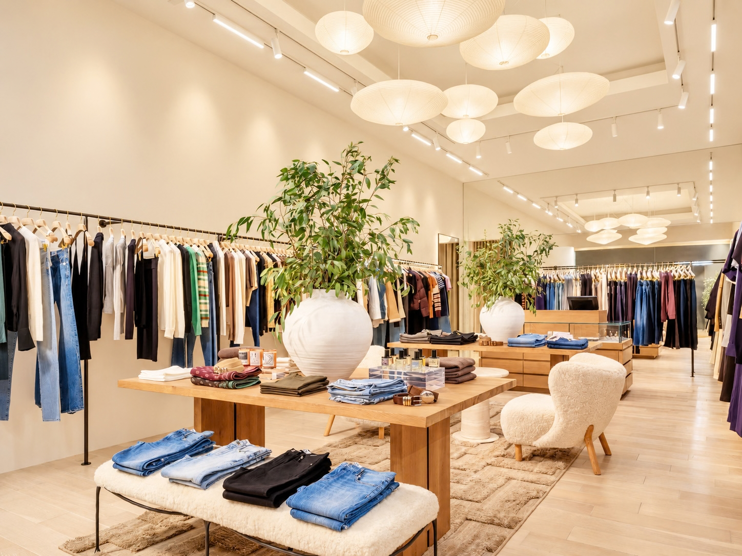 Ida and Harry retail shop interior with womens and mens clothing